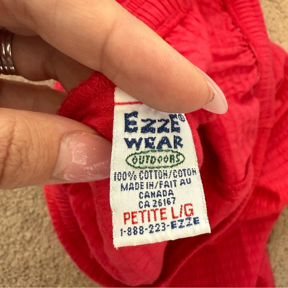 80s/90s Vintage Ezze Wear Cotton Pink Pull On Pants Size Petite Large - Picture 4 of 6